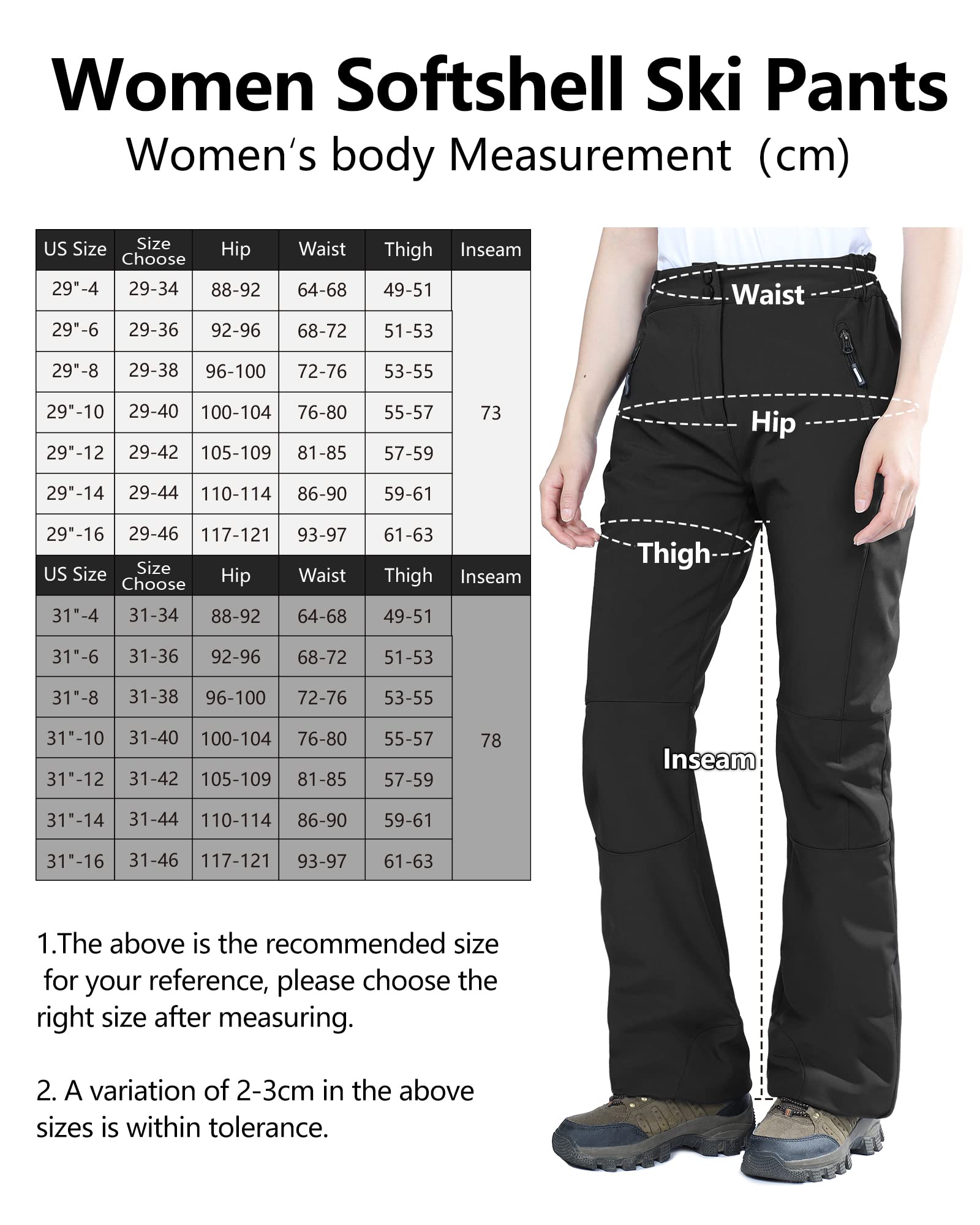 Pantalones de esquí Pantalones de exterior Pantalones de senderismo para mujer Pantalones Softshell Impermeables Pantalones Térmicos Invierno Pantalones de Esquí Pantalones de Forrados Pantalones de