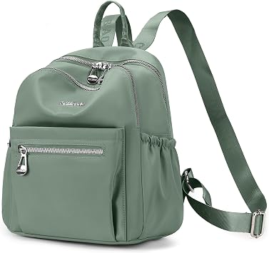 Mini Backpack Purse for Women Lightweight Nylon Casual Bag Small Daypacks for Work Travel D Lake Green