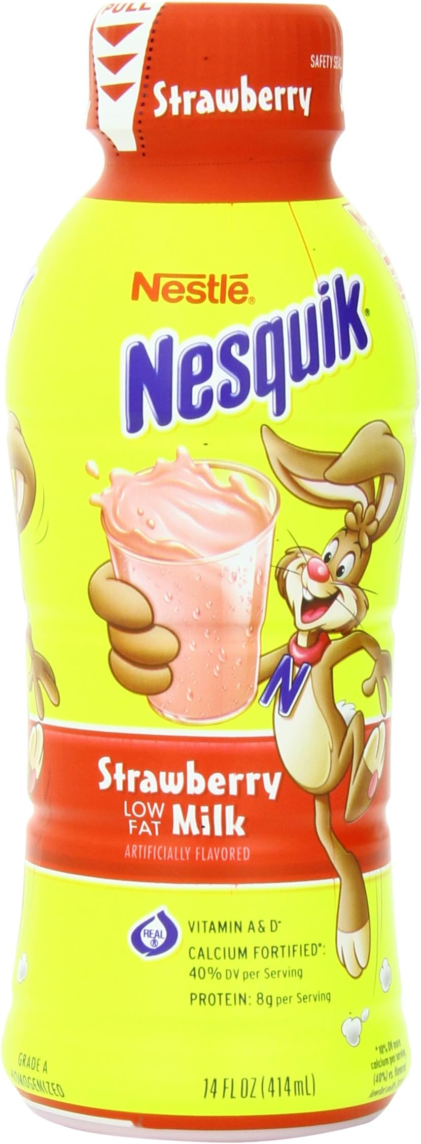 Nestle Nesquik Low Fat 1% Milk, Strawberry, 14 Ounce (Pack of 12)