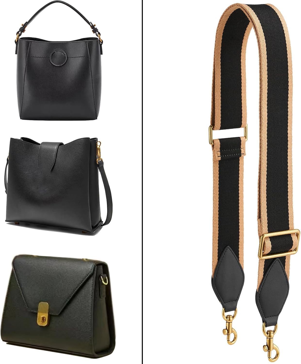 Purse Strap Replacement Crossbody Handbag Stripe Wide Adjustable - Image 3