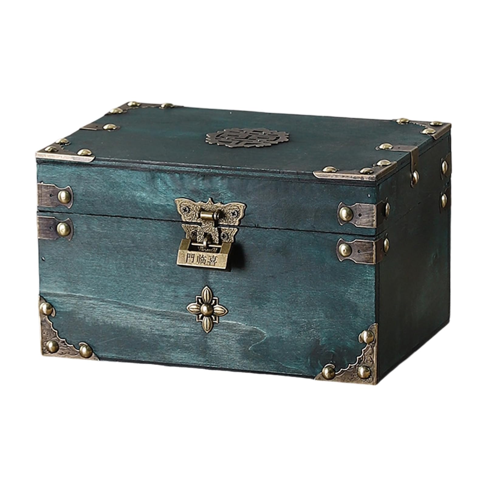 Jazuaiao Fashionable European Styles Wood Storage Trunk Travel Suitcases with Large Capacity Designs for Home Decoration Wood Trunk