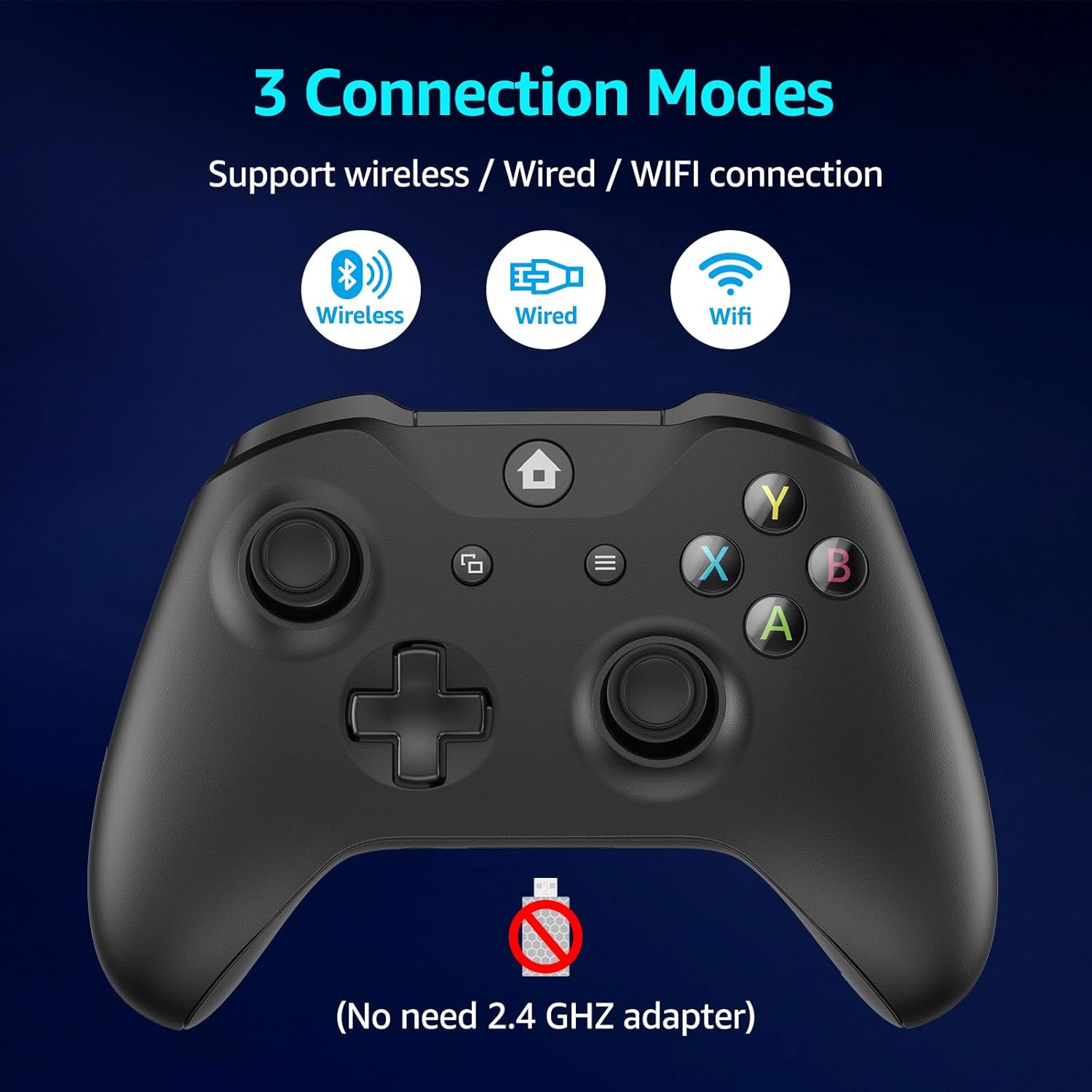 IWGAME Wireless Controller for Xbox/PC, Support 3.5mm Audio Jack,Dual Vibration with Xbox One/Android/IOS/PC/X-One S/X, X-Series S/X (Black)