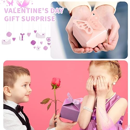 Miniatura 6 de 60 cajas de regalo de mariposa caja de chocolate de San Valentín caja romántica de caramelos de boda para niños y niñas cajas de ducha de bebé