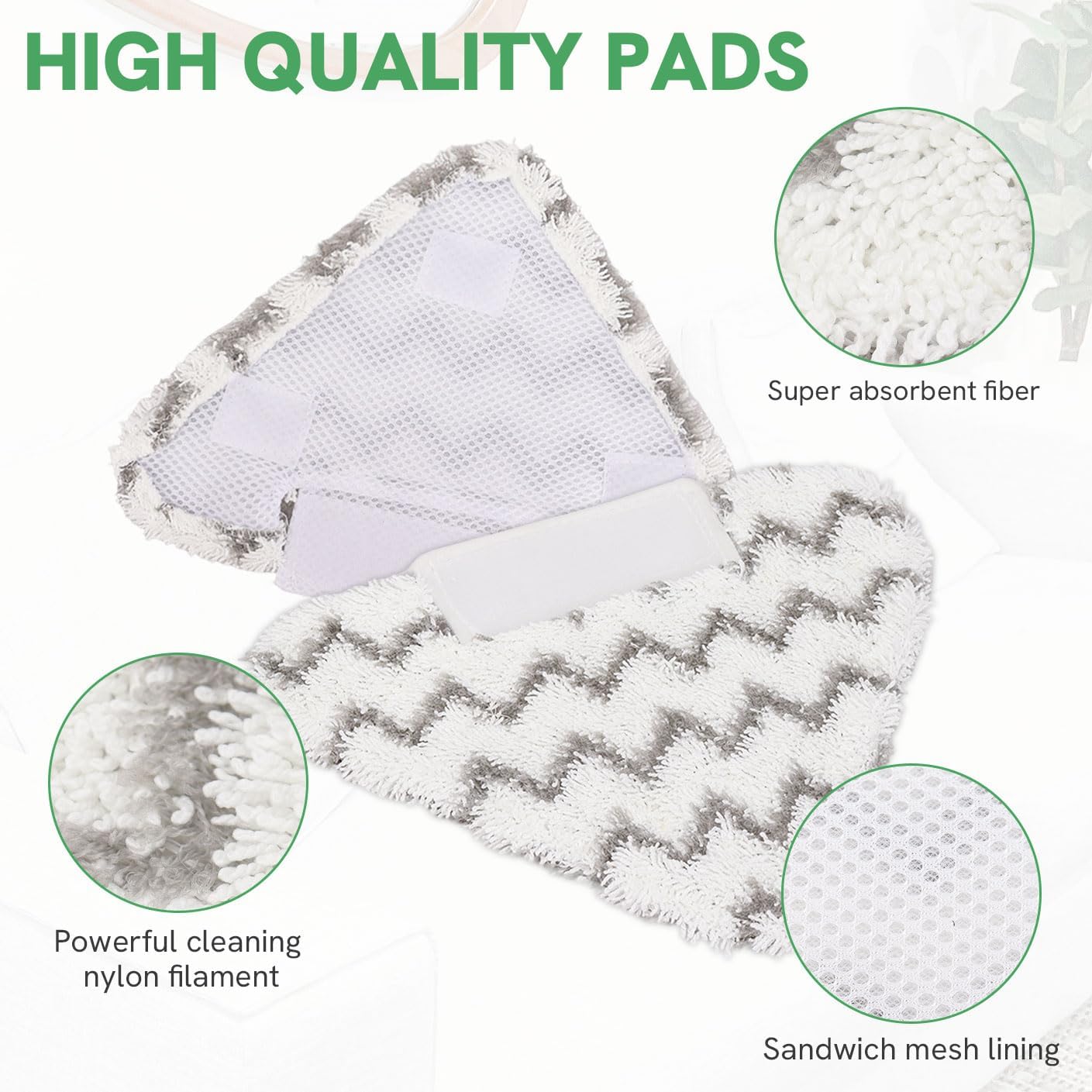 Sgizoku Triangle Steam Mop Replacement Pads for Shark Lift-Away Pro Steam Pocket Mop and Shark Genius Steam Pocket Mop System S3973D S3973 S5003D S6002 Vacuum Cleaner (3 Pack)