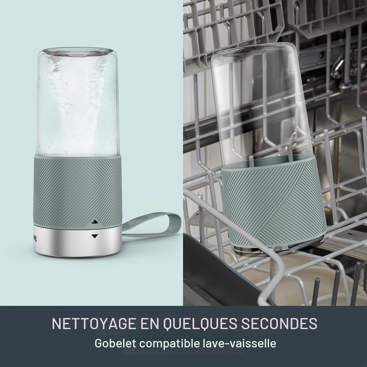Tefal Lightmix BL1C0430 BL1C0430 BL1C0430 Blender portable, puissant, sans fil, rechargeable, smoothies protéinés, mélanges de crème glacée et fruits congelés, BL1C0430, 300 ml