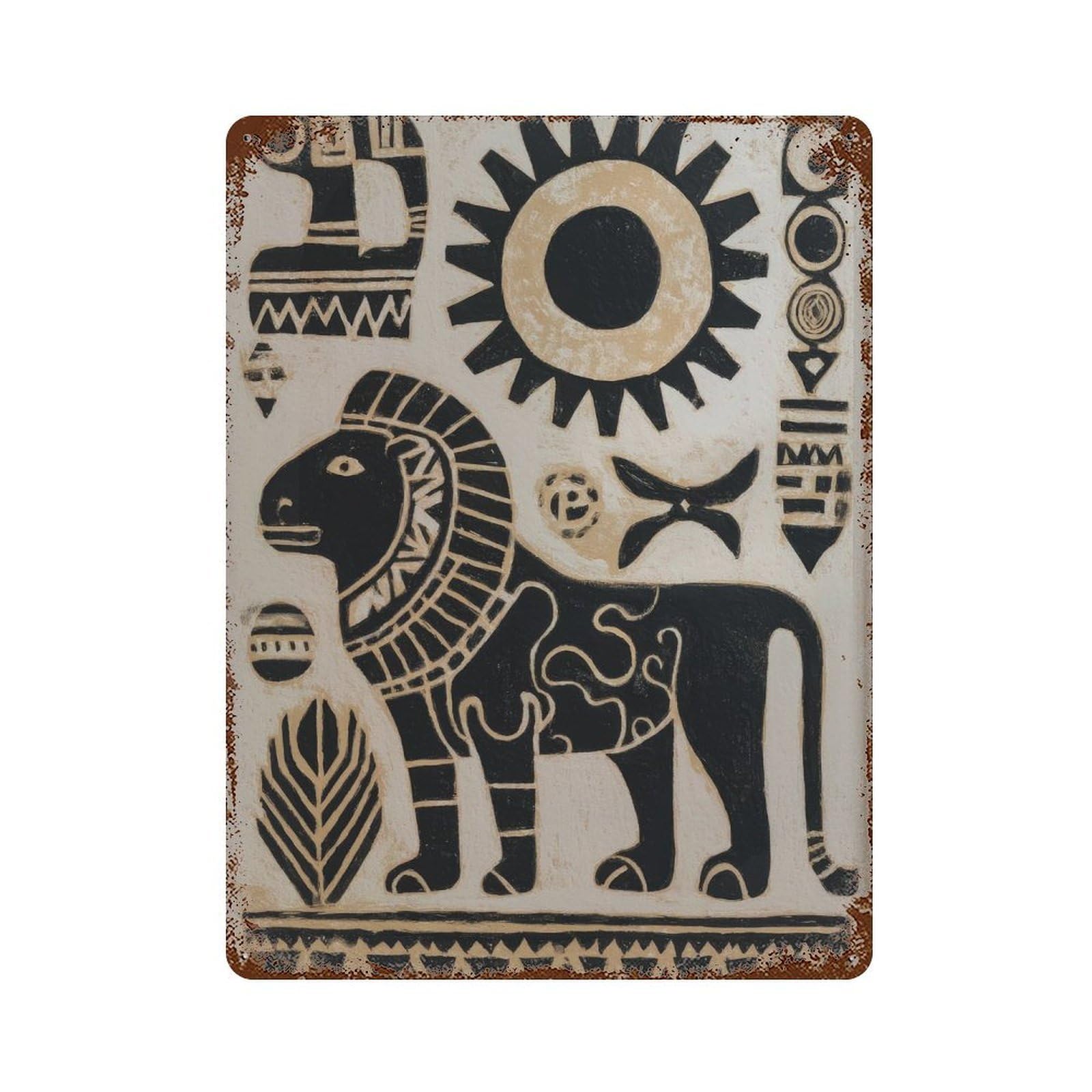xiaoxiaoshen Traditional Mexican Lion Wall Decor Art Metal Tin Poster Modern Home Decor Art Home Bar Shop Decorations Vintage Sign 40x30cm