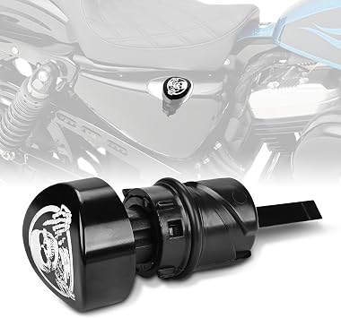Motorcycle Engine Oil Tank Dipstick for Harley Sportster Iron XL 883 1200 & Forty Eight (2004-2021) Machine Oil Tank Cap Oil Level Indicator (Skull)