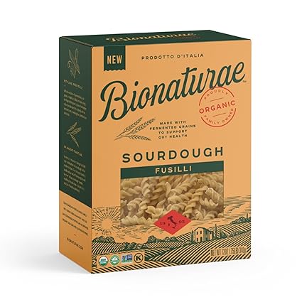 Bionaturae Sourdough Organic Fusilli Pasta - Italian Pasta Noodles, Spiral Pasta, Spiral Noodles, Fusilli Pasta Noodles, Corkscrew Pasta - 12 Ounce