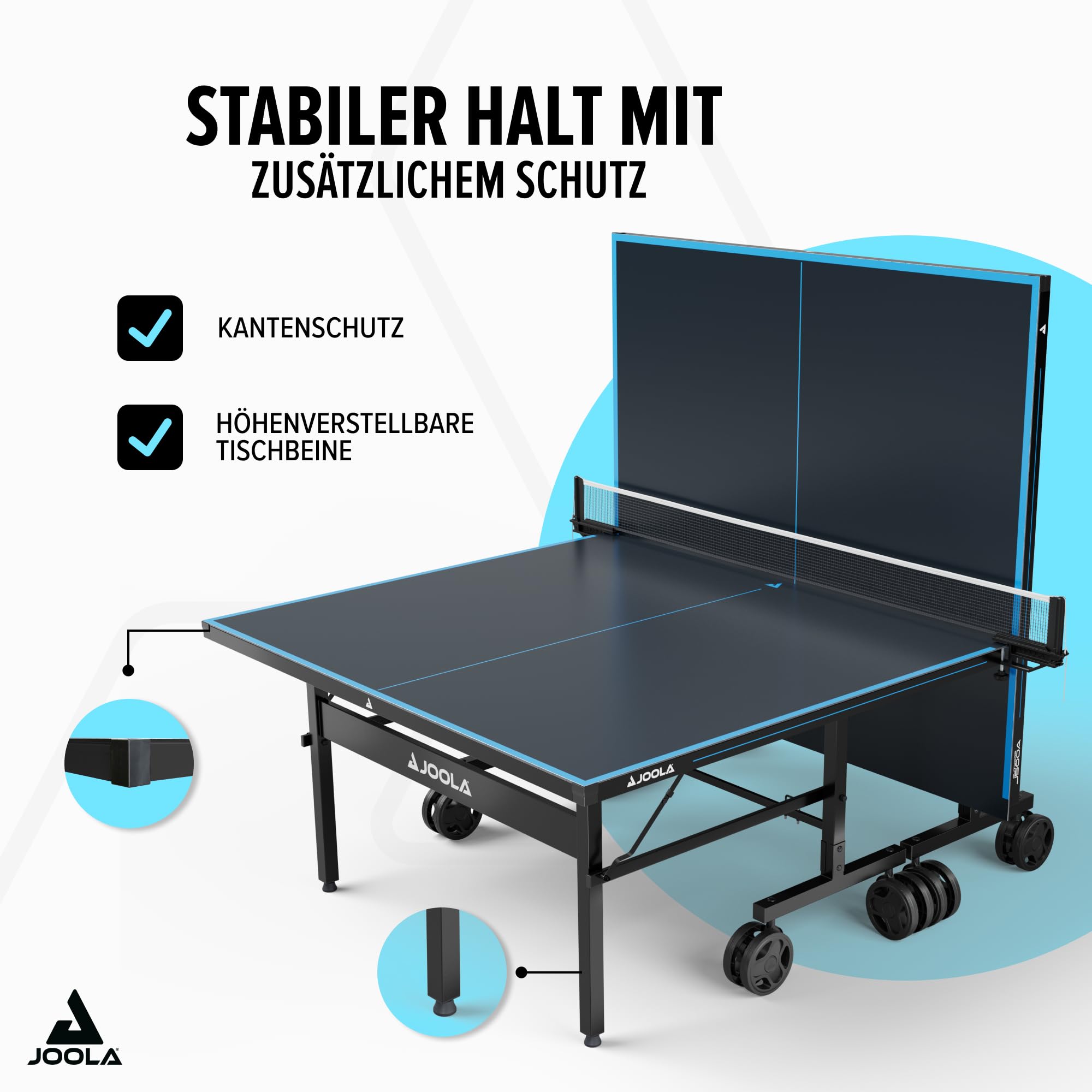JOOLA Tischtennisplatte Outdoor - Profi Tischtennistisch Aluminium-Verbundoberfläche - wetterfest klappbar - inklusive Netz