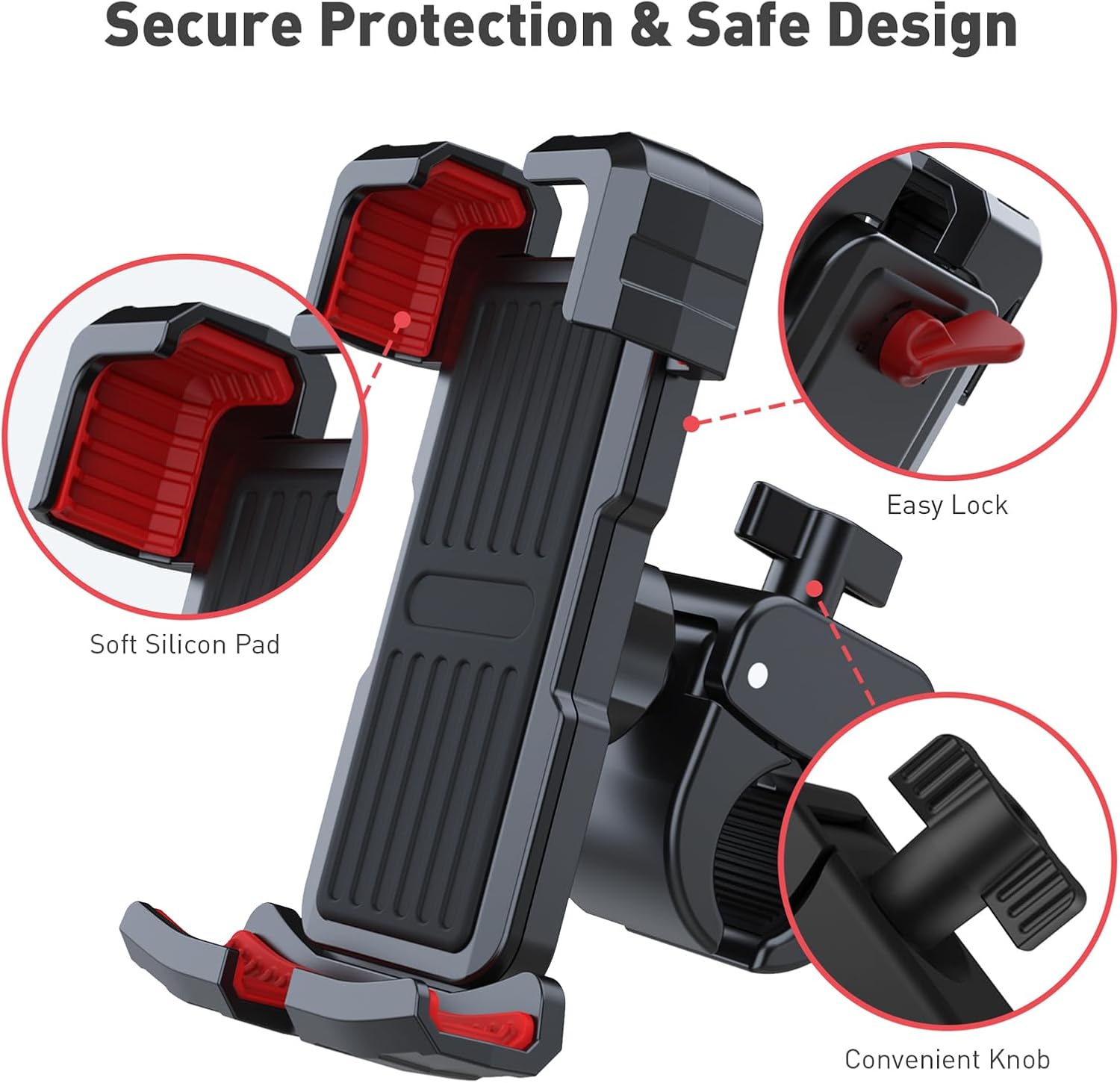 Golf Cart Phone Mount Holder for iPhone/Galaxy/Google Pixel, Universal Phone Holder for Most Brand EZGO, Club Car, Yamaha Golf Carts Phone Caddy - Image 3