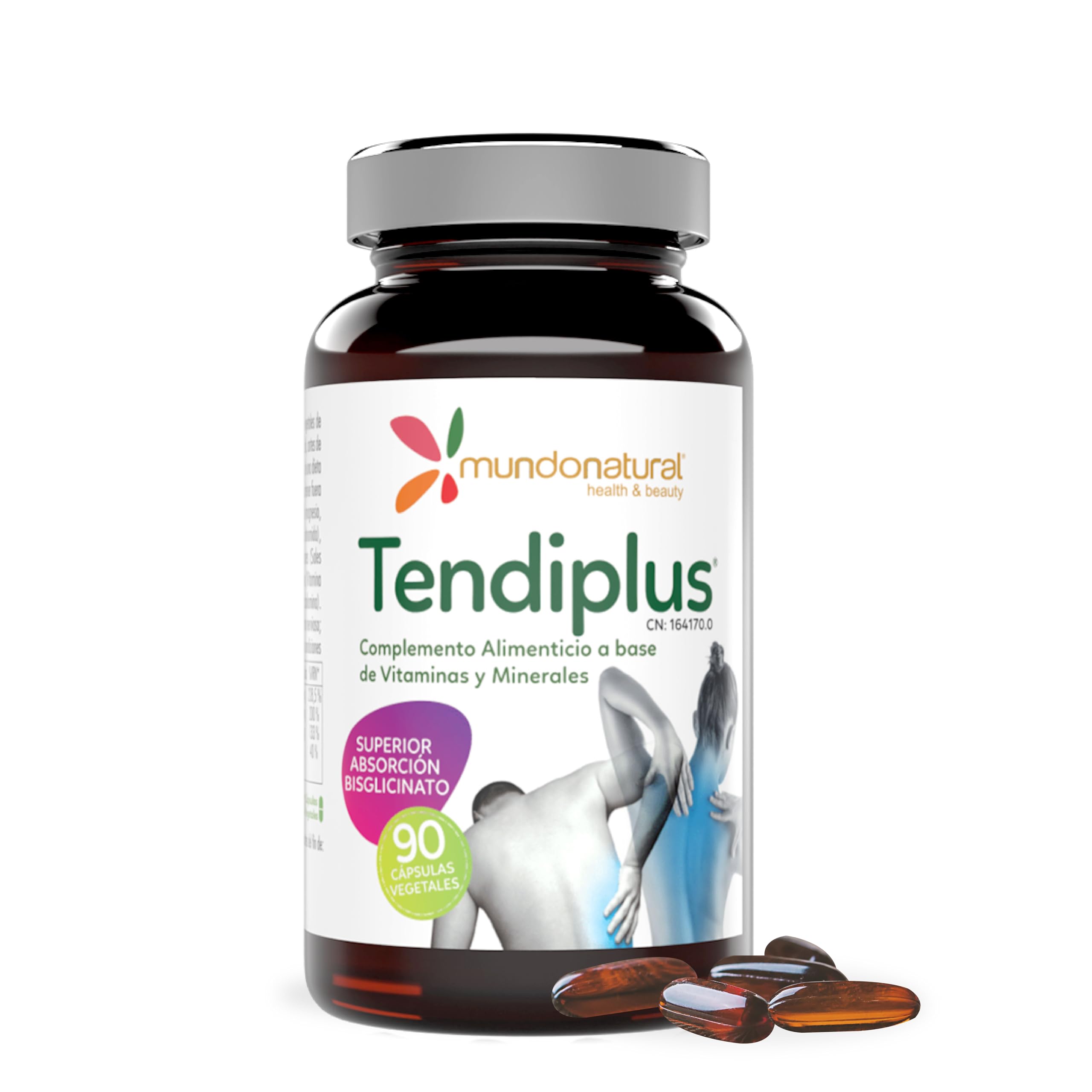 Mundo Natural - Tendiplus | Bisglicinato de magnesio 300 mg + Vitaminas complejo B + Zinc| Suplementos Magnesio, Vitaminas y Minerales