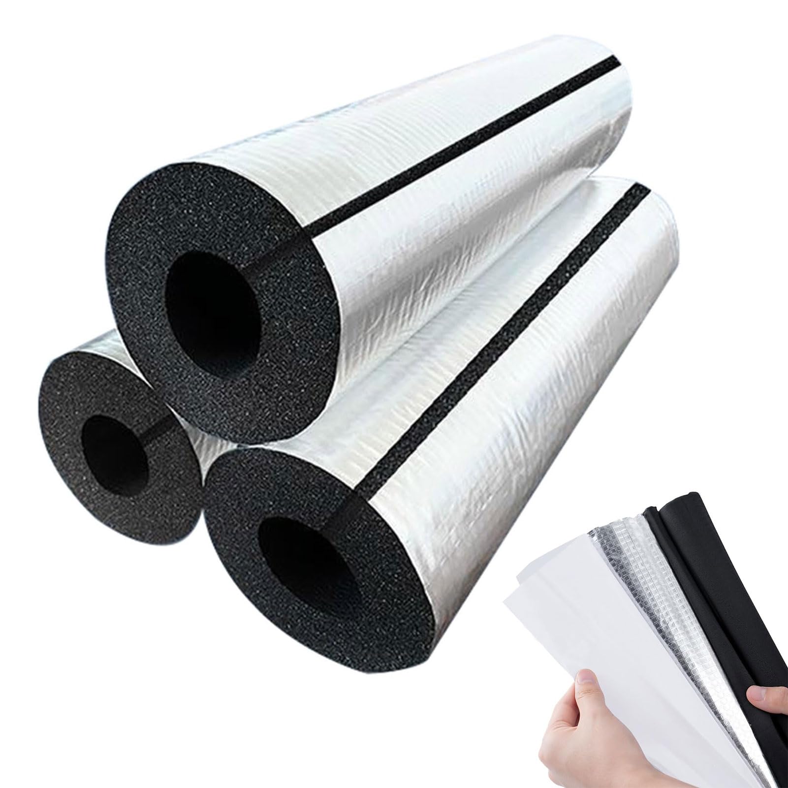 Rohrisolierung Schaumstoff Rohrdämmung Schwarz Rohrisolierung Kautschuk Schaumstoffschlauch für Heizungsrohre und Sanitäranlagen Wasserdicht (ID) 133mm x (T) 30mm x (L) 0.95m