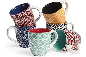 DOWAN Colorful Coffee Mugs Set of 6
