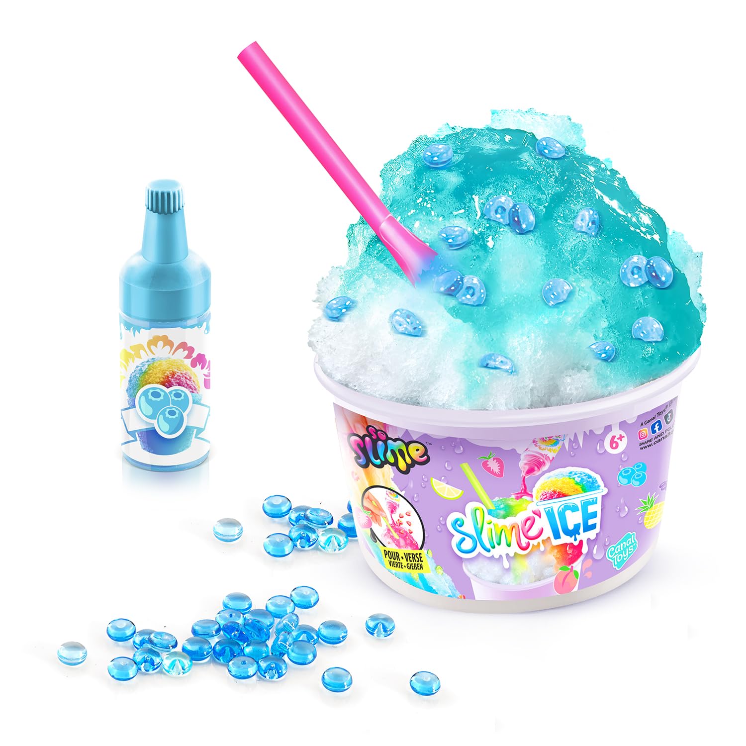 Canal Toys - So Slime - Pojemnik Slime Ice - Zestaw z zapachowym barwnikiem, łyżką do mieszania i dekoracjami - SSC299