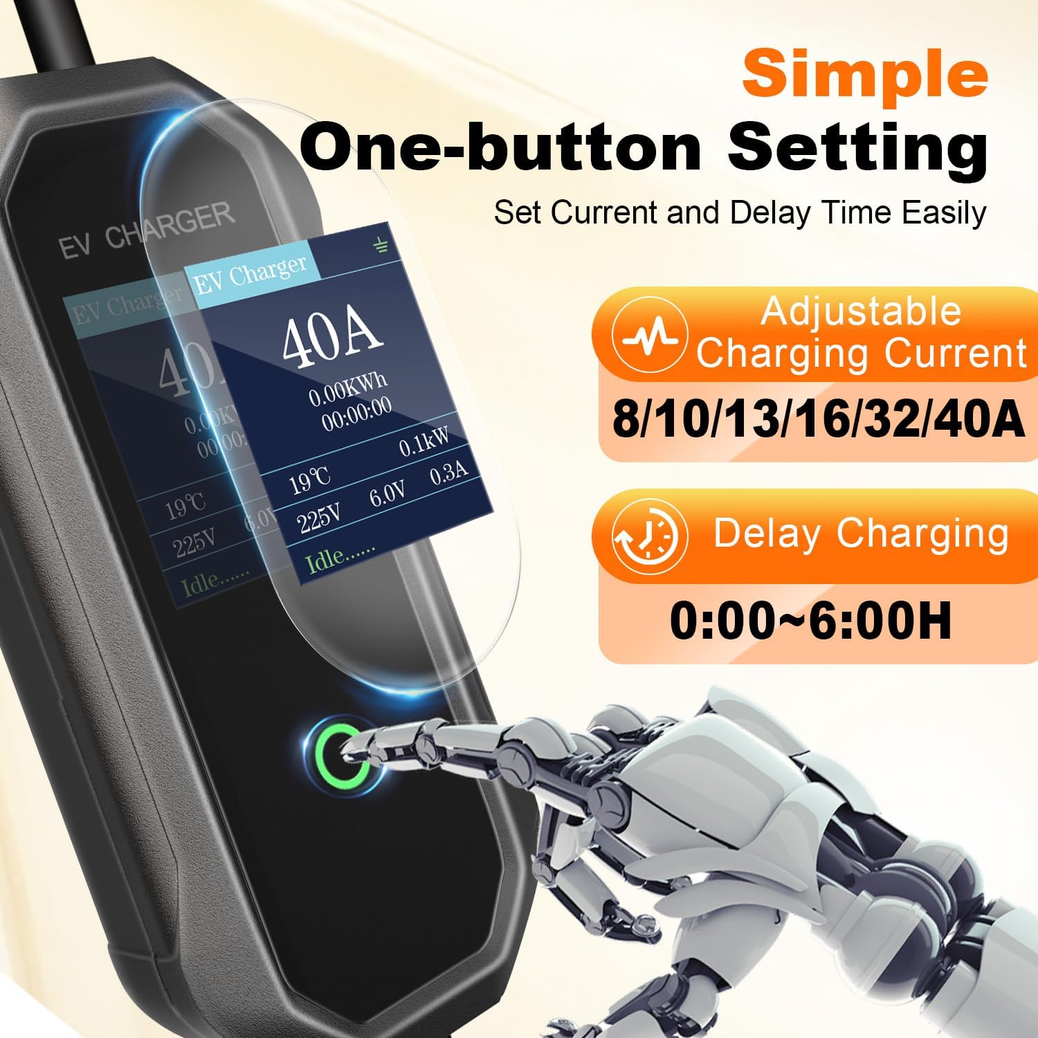 Tesla 40Amp Level 2 Electric Vehicle Charger,110-250V, NACS, NEMA 14-50 Plug, 30ft Extension Cord, for Tesla Models 3/Y/S/X