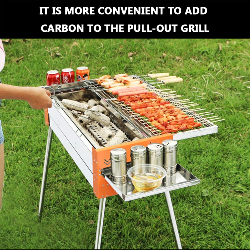 Grill de Acero Inoxidable para Acampar al Aire Libre, Herramienta de Barbacoa Liviana portátil Plegable Plegable para un Picnic de Cocina al Aire Libre, Adecuado para Viajar