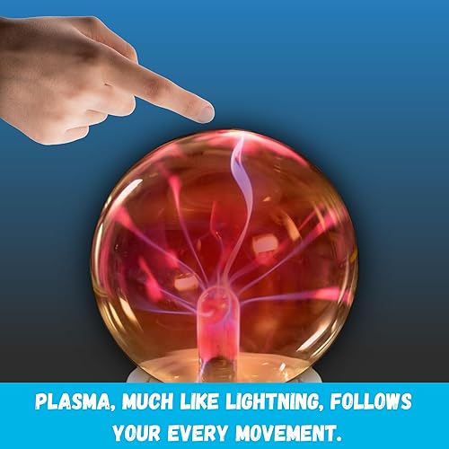 Miniatura 5 de Bombilla de plasma de Tesla con alimentación por USB, esfera de luz reactiva táctil.