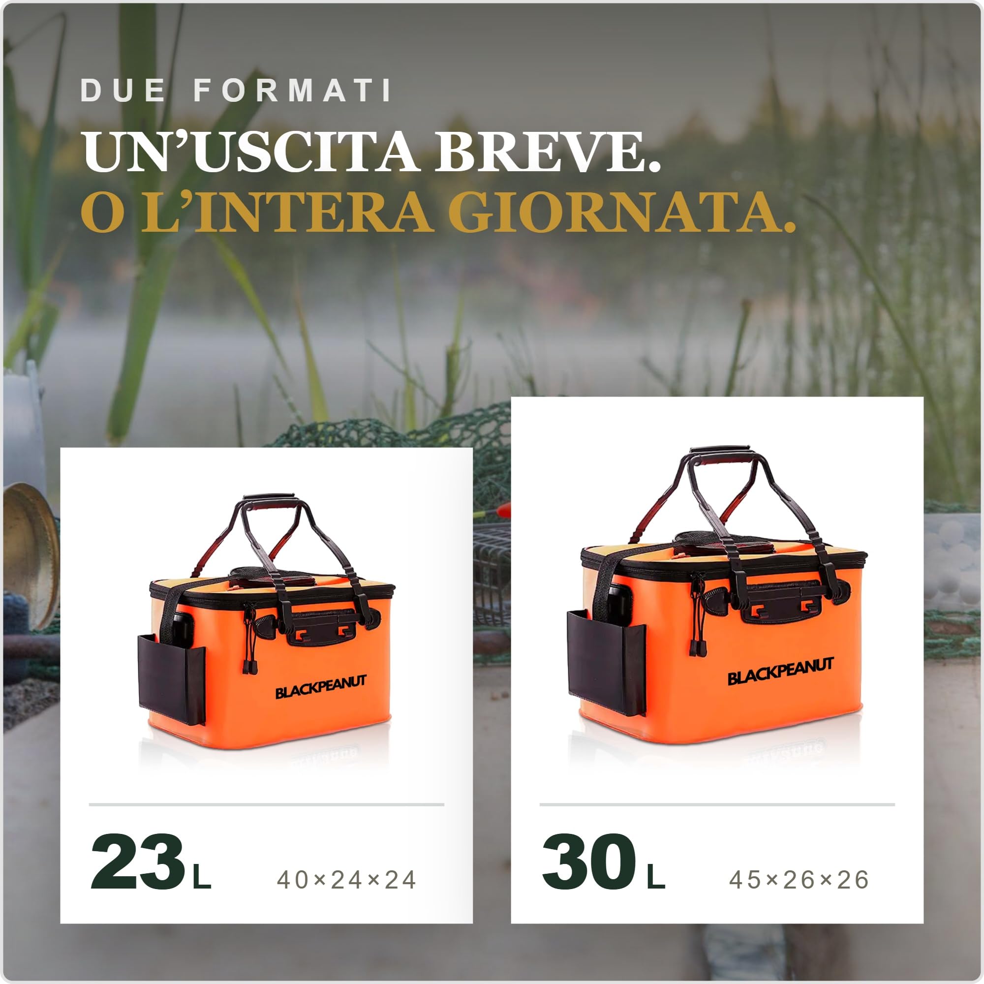Secchio per Esca da Pesca, Diversi Formati e Colori, Articoli da Pesca Resistente, Mantieni Viva la Tua Esca più a Lungo, Secchio per Pescatori (30L, Arancione)