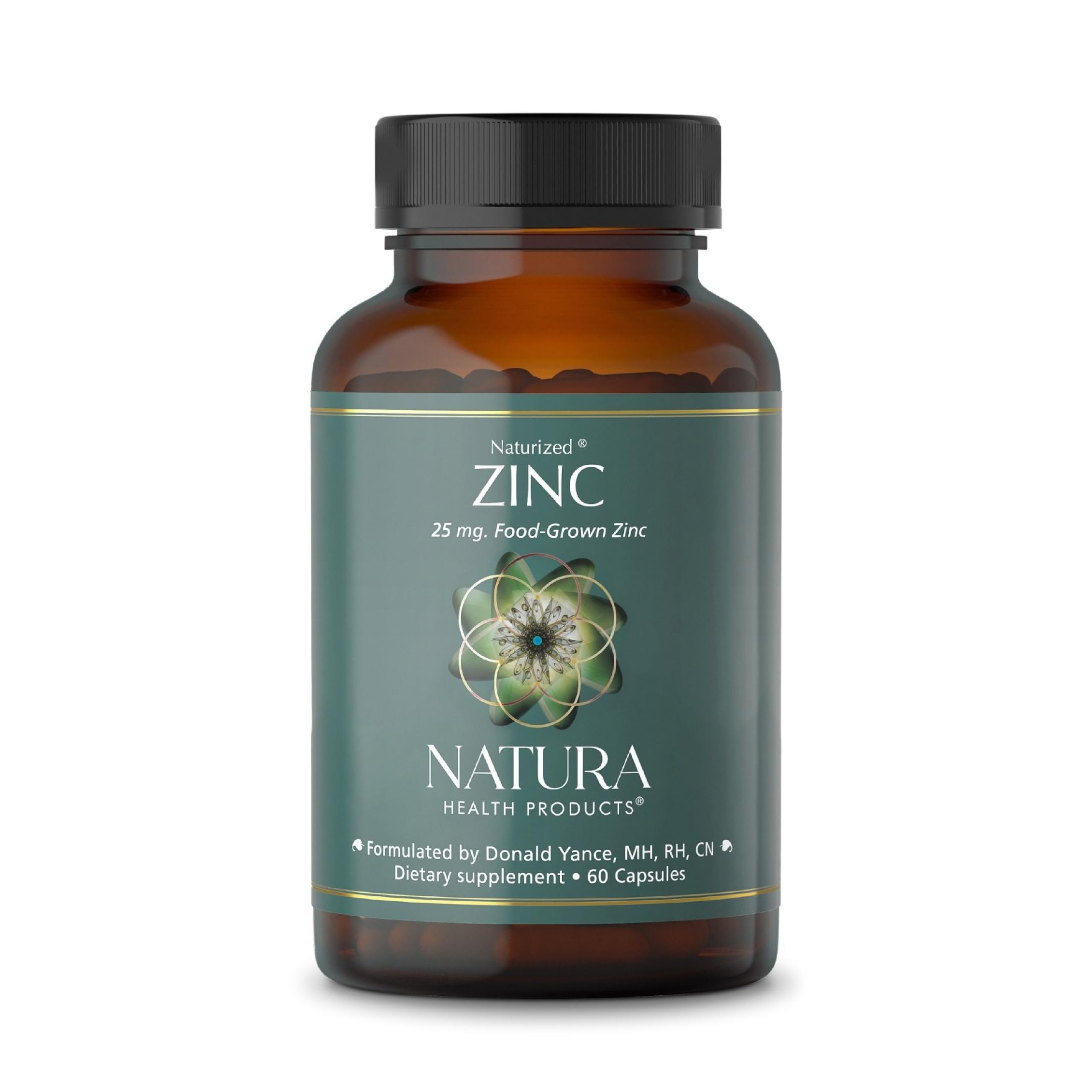 Natura Health Products 25 mg Zinc Supplement - Supports Cellular Health and a Healthy Immune Response - Highly Bioavailable Food-Grown Zinc (60 Capsules)