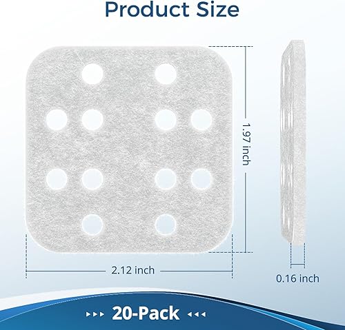 Miniatura 3 de Paquete de 20 almohadillas de absorción, filtros de repuesto para humidificador compatibles con LEVOIT LV600S, LV600HH, humidificador OasisMist450S,
