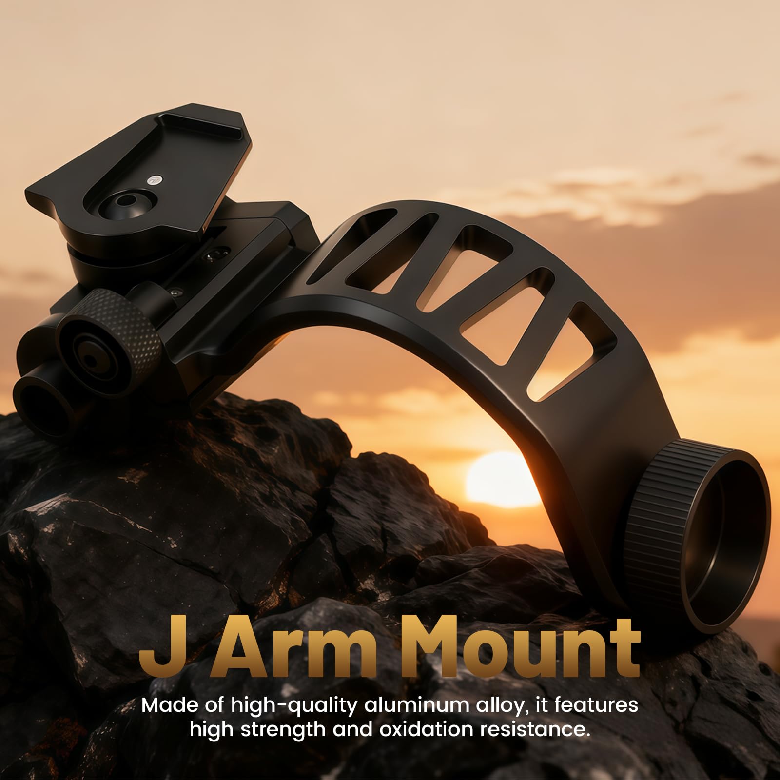 Wokyo PVS-14 - Soporte de brazo en J de cola de milano, soporte de casco NVG de aleación de aluminio para gafas de visión nocturna de un solo tubo para monturas L4G24, soporte de casco táctico militar
