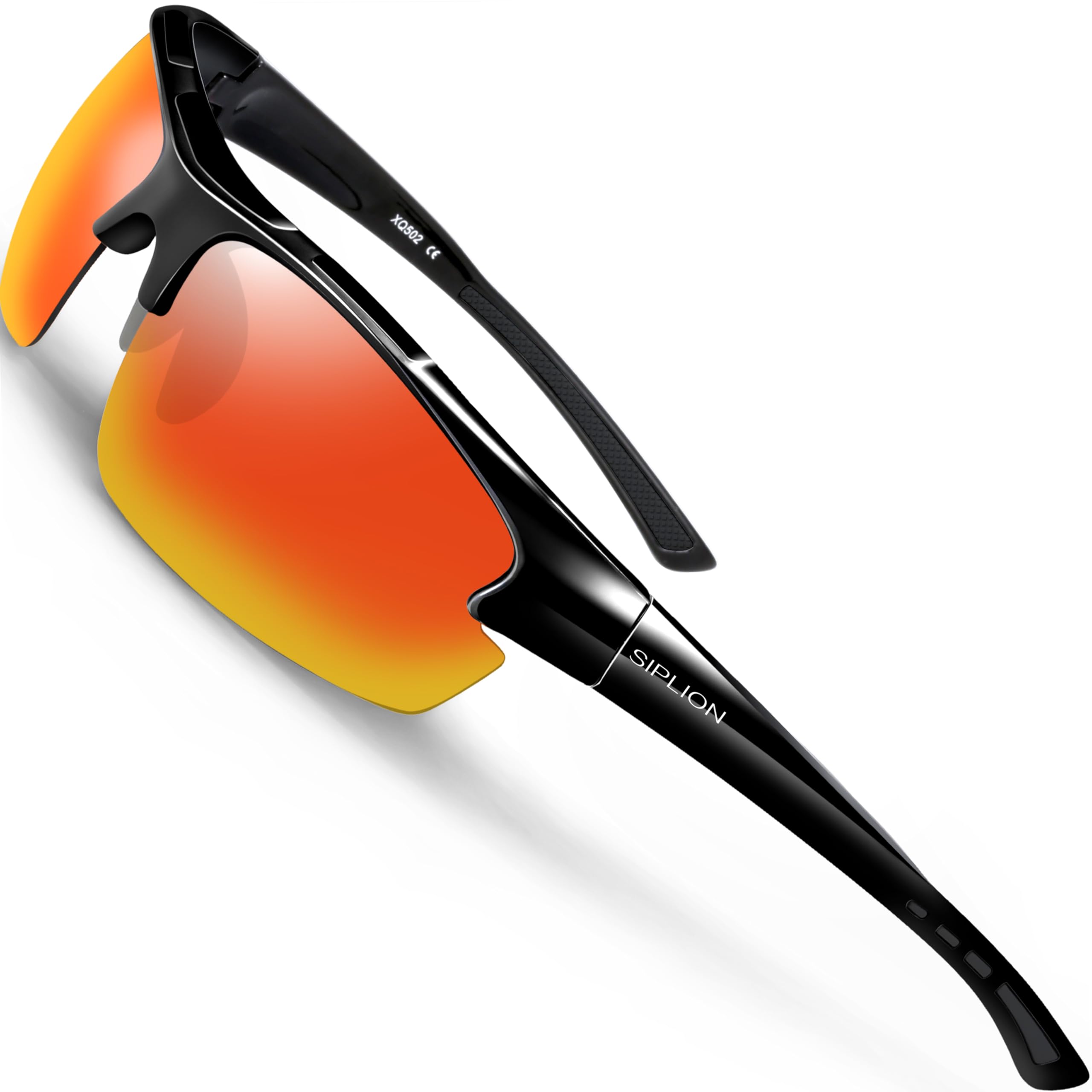 SIPLION Herren Sonnenbrille UV400 Schutz Polarisiert Superleichtes Rahmen CAT 3 CE