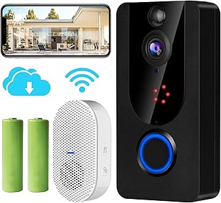 Doorbell Camera Wireless with Chime, WiFi Video Doorbell Camera, Human Detection, 2-Way Audio, Night Vision, 166° Wide Angle, IP66 Weatherproof, Easy Installation (WiFi Door Bell Camera)