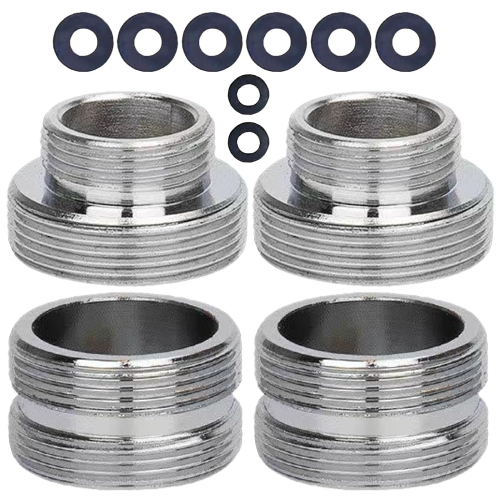4Pcs Faucet Adapter, Mini 15.5mm Male Thread to 21.5mm Male Thread, M22 to M22 with Gasket, Tap Adapter for Kitchen Sink, Tap Aerator Connector for Water Purifier, Tap Adapter