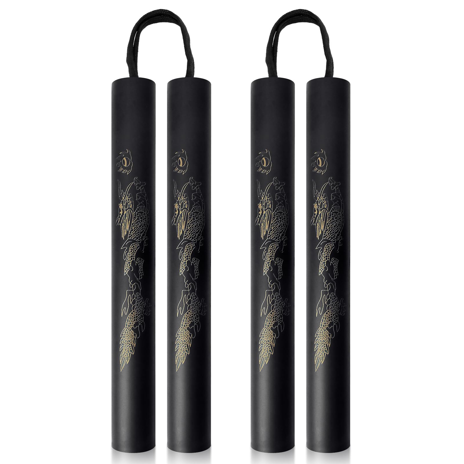 2 Pack Foam Rubber Training Sticks, Black Martial Arts Sticks for Beginner Practice, 10 x 1.3 Inches