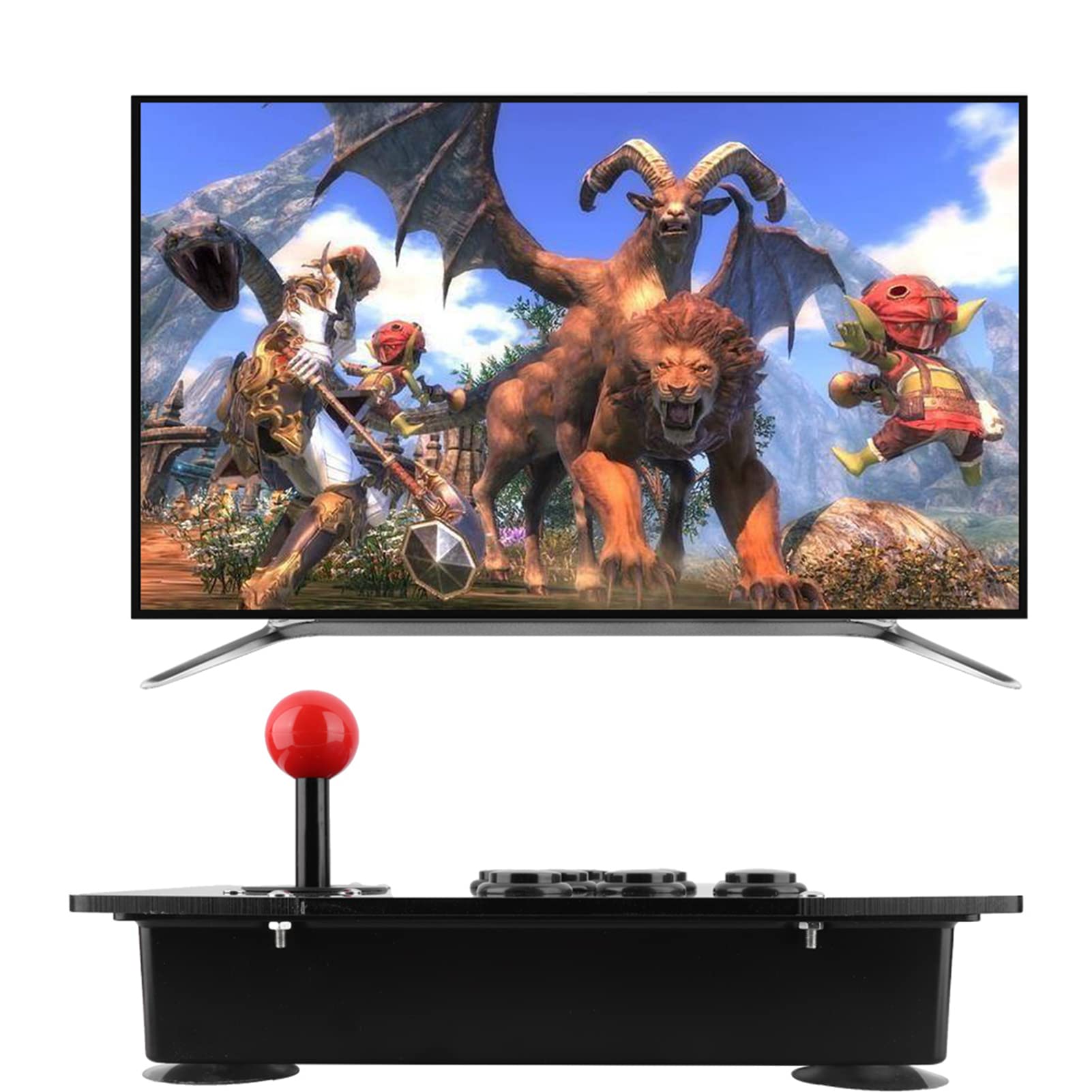 Fight Stick Joystick Rocker Game Joystick con 8 Botones Game Handle Controller Game Joystick Fighting Stick para PC (Negro) tablero joystick pc Joysticks Plug & Plug & Play TV-spel