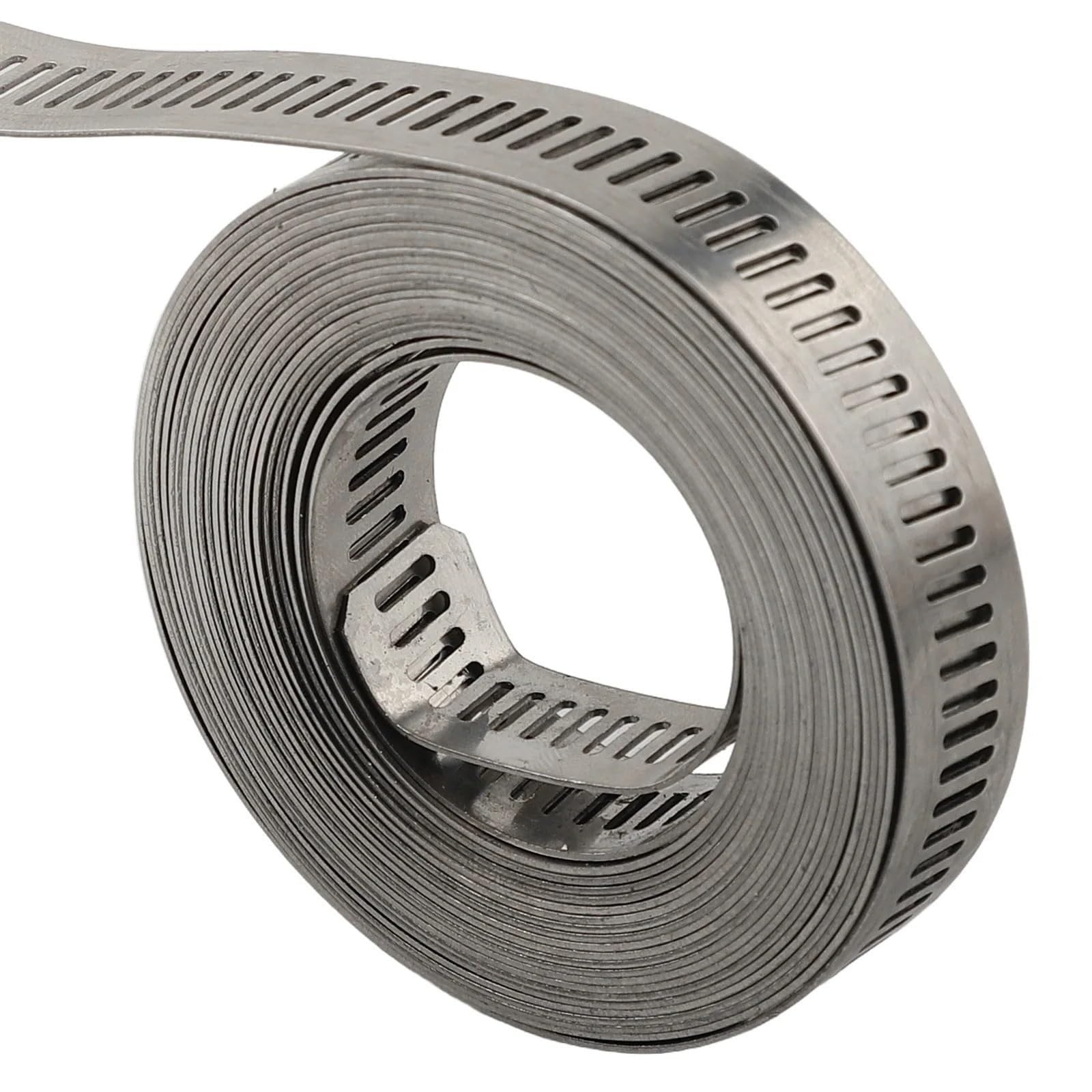 Yilmvany One Color Stainless Steel Adjustable Worm Gear Hose Clamp Kit(12.6Mmx0.6mmx5m 10Pcs)