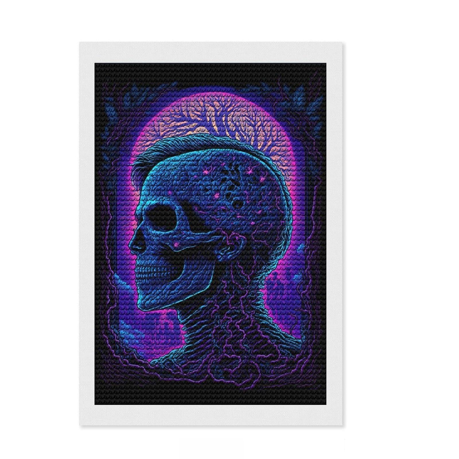 Junmoney Brainscan Diamond Painting Set 8"x12", for Adults, Home Wall Decor, Easy to Enjoy, Christmas Gift, Nice Detail and Sparkle