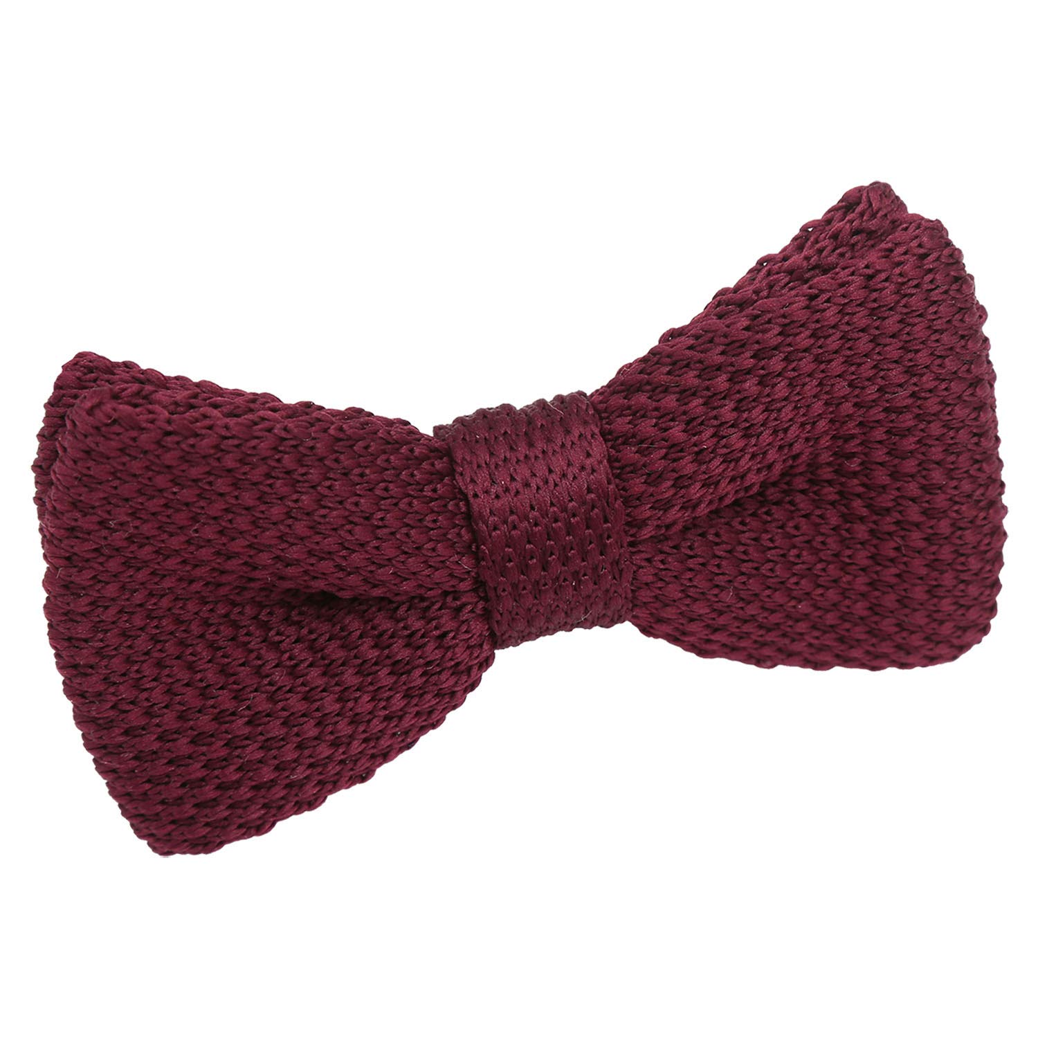 Dqt Boys Cabernet Red Plain Knitted Pre-Tied Bow Tie – Wedding Page Formal Bowtie