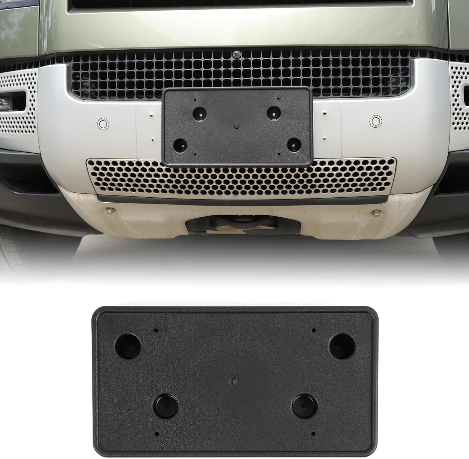 Car License Plate Frames Compatible with Land Rover Defender 90 110 130 2020-2025 ABS Front License Plate Holde Bracket Heavy Duty License Plate Mounting Kit