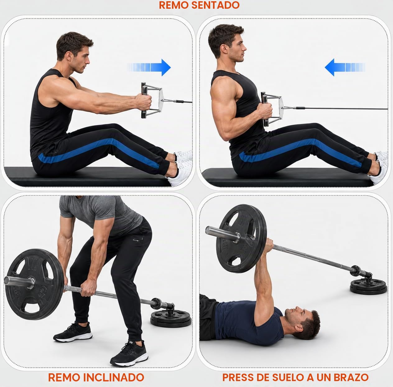 Yes4All YLTL Combo T-Bar Row Insert + Double D Handle, Fit 5cm Olympic Bars, Full 360° Swivel Great for Back, Muscle, Arm, Full-Body & Support Deadlifts, Squats for Home Gym