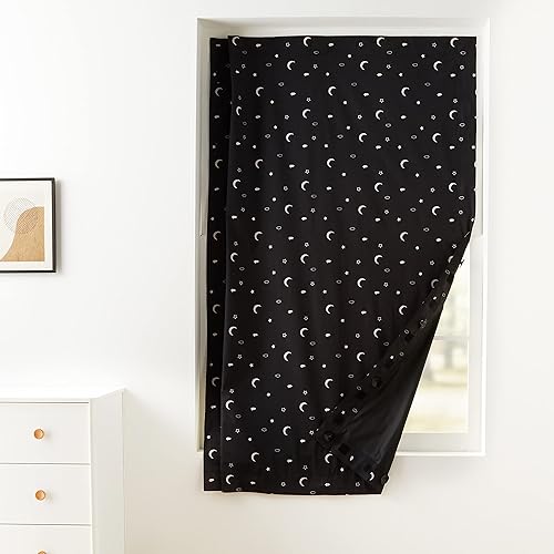 Miniatura 7 de Tienda Basics Cortina opaca portátil para ventana con ventosas para viajes niños y guardería 50 x 78 pulgadas luna y estrellas paquete de 1 Beige,