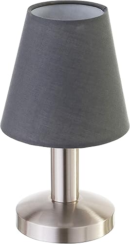 Miniatura 3 de Tienda Basics Lámpara de mesa con base de metal en forma de cono con bombilla LED, 5.5 x 5.5 x 9.7 pulgadas, níquel cepillado