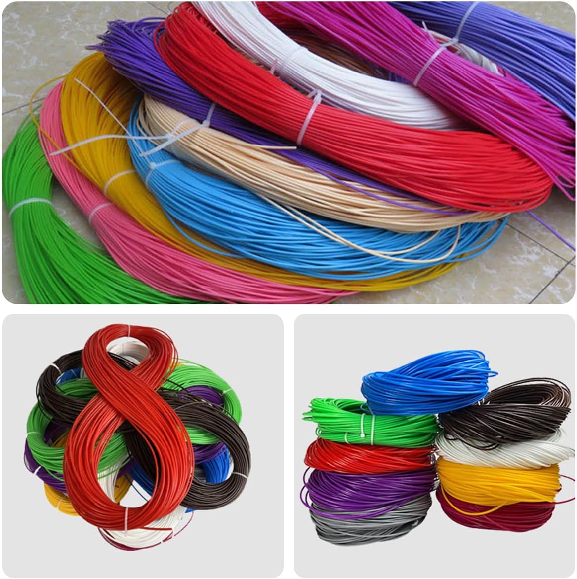 Queenbox 2.4mm 196ft Round Plastic Rattan Fix Material, Weaving Webbing Replacement Part for Furniture Chair Sofa Basket, Blueberry