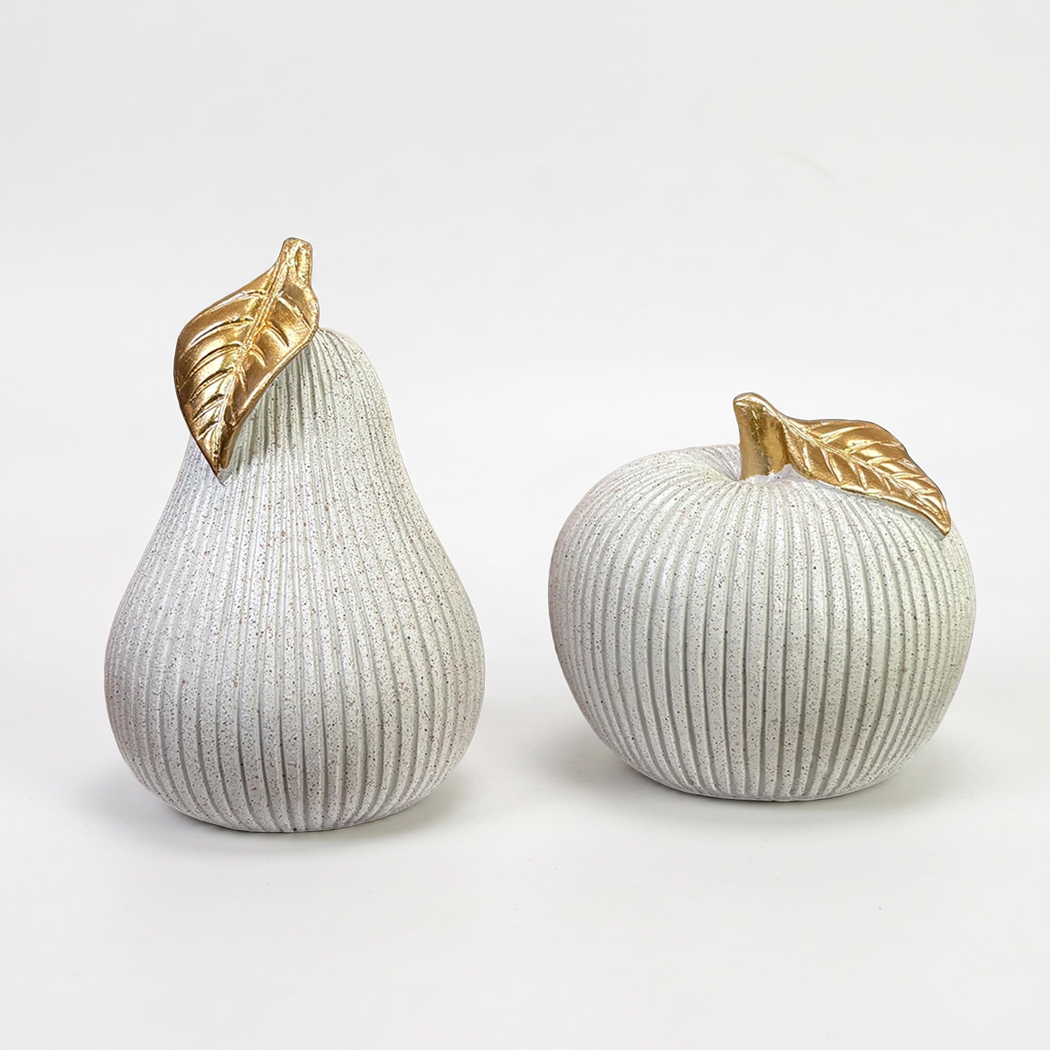 View 1 of **View Clerk Notes**Dwelloria Apple & Pear Decor Set - White/Gold Sculpture