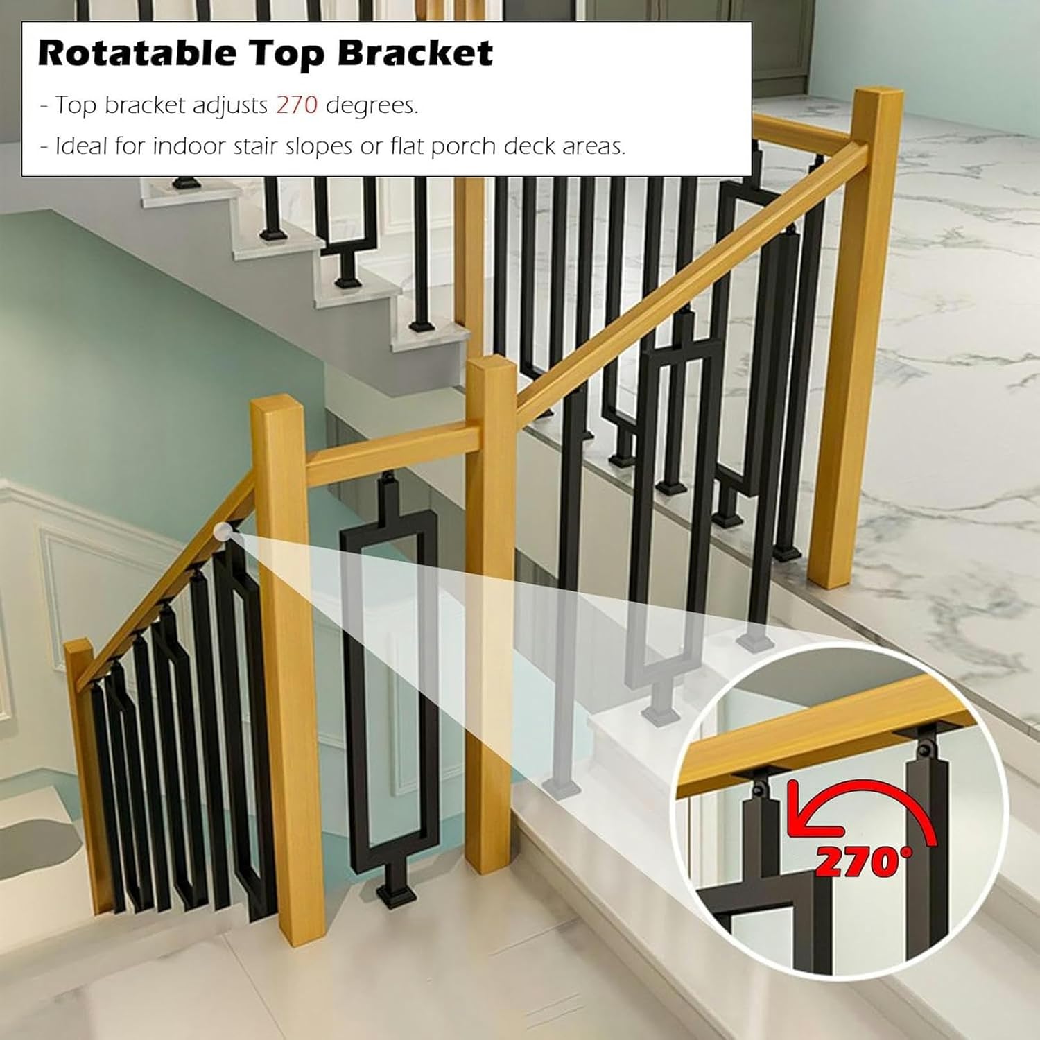 Modern Stair Spindles Rectangular, 80 84 88 90 102 110 CM Tall Deck Step Balusters Post for Interior Exterior Staircase Porch Stairway Railing, Wood Floors Composite Ground Banister Pickets