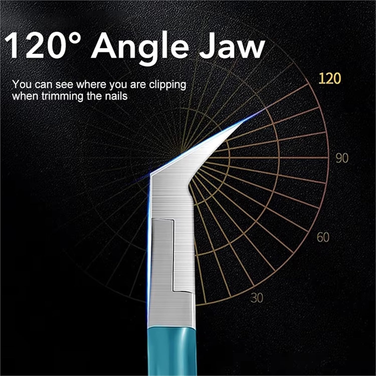 1Pcs Toenail Clippers for Thick Ingrown Nails Women Non-Slip Long Handle Toenail Cutter Trimmers Beauty Products Tools(Lake Blue)