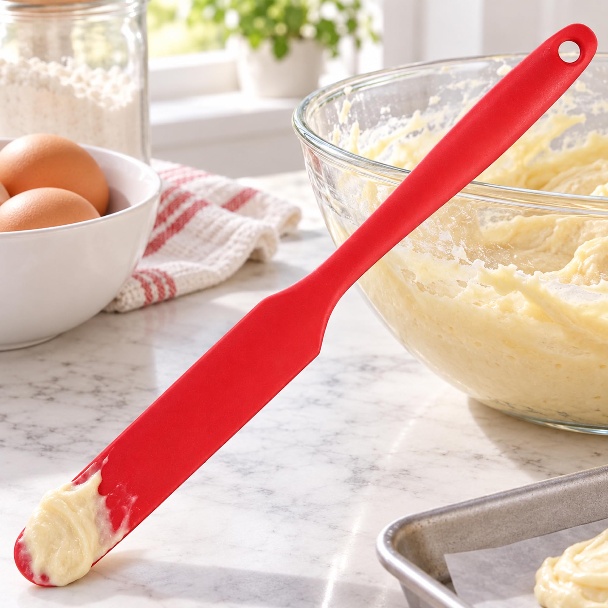 Silicone Baking Spatula, Mixing and Scraping Utensil for Batter and Cream in Home Kitchens and Dessert Preparation