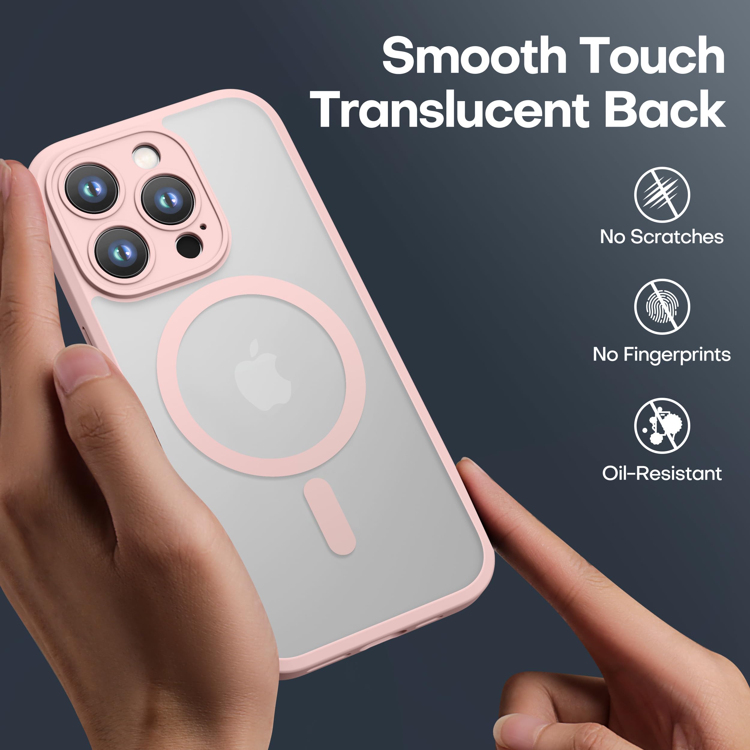 CellEver Magnetic Case For IPhone 15 Pro - MagSafe Compatible With Kickstand, Military Protection, Pink