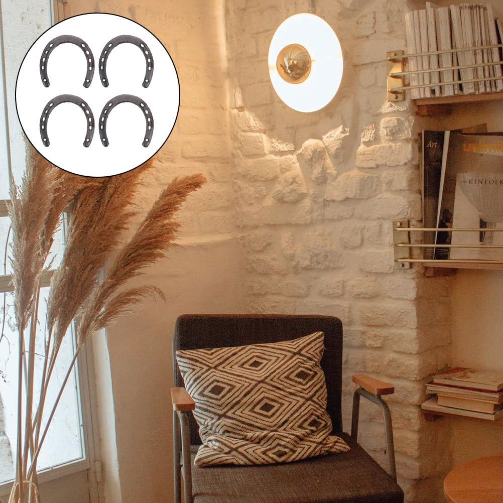 HANABASS 12 Pcs Iron Horseshoe Wall Decors Retro Style Cowboy Art Hanging Sculptures for Home Wedding Office Kitchen Rustic Wall Hanging Adornment