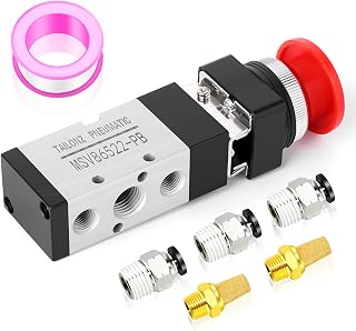 TAILONZ PNEUMATIC 1/4”NPT Automatic reset type Push Button 5 Way 2 Position Pneumatic Control Mechanical Valve