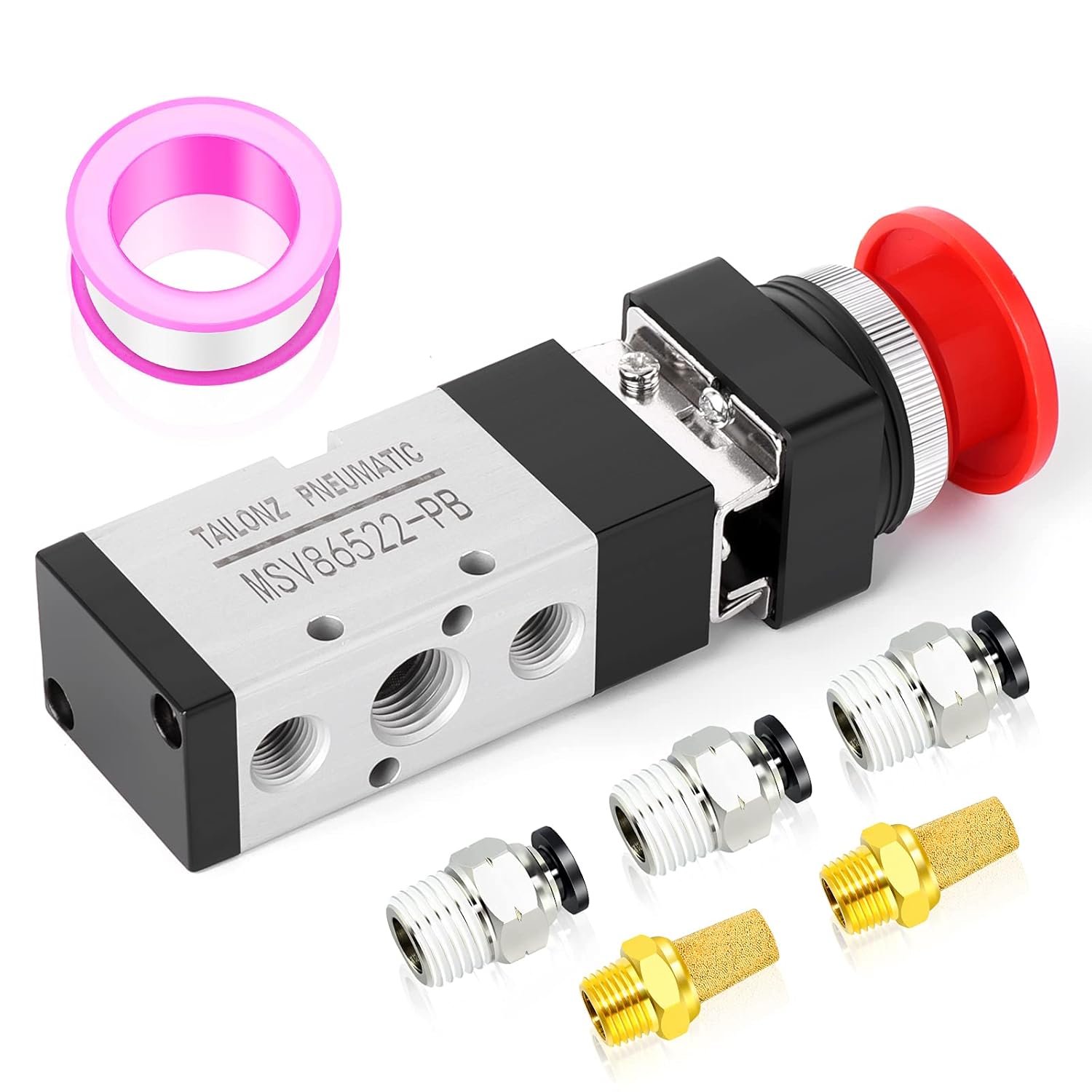 TAILONZ PNEUMATIC 1/4”NPT Automatic reset type Push Button 5 Way 2 ...