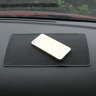 Tianmei 10.6in x 6.1in Extra Large Size Anti-Slip Rubber Pad, Car Dashboard Universal Non-Slip Mat use for Cell Phones, Sunglasses, Keys, Coins and More (Pure Black)