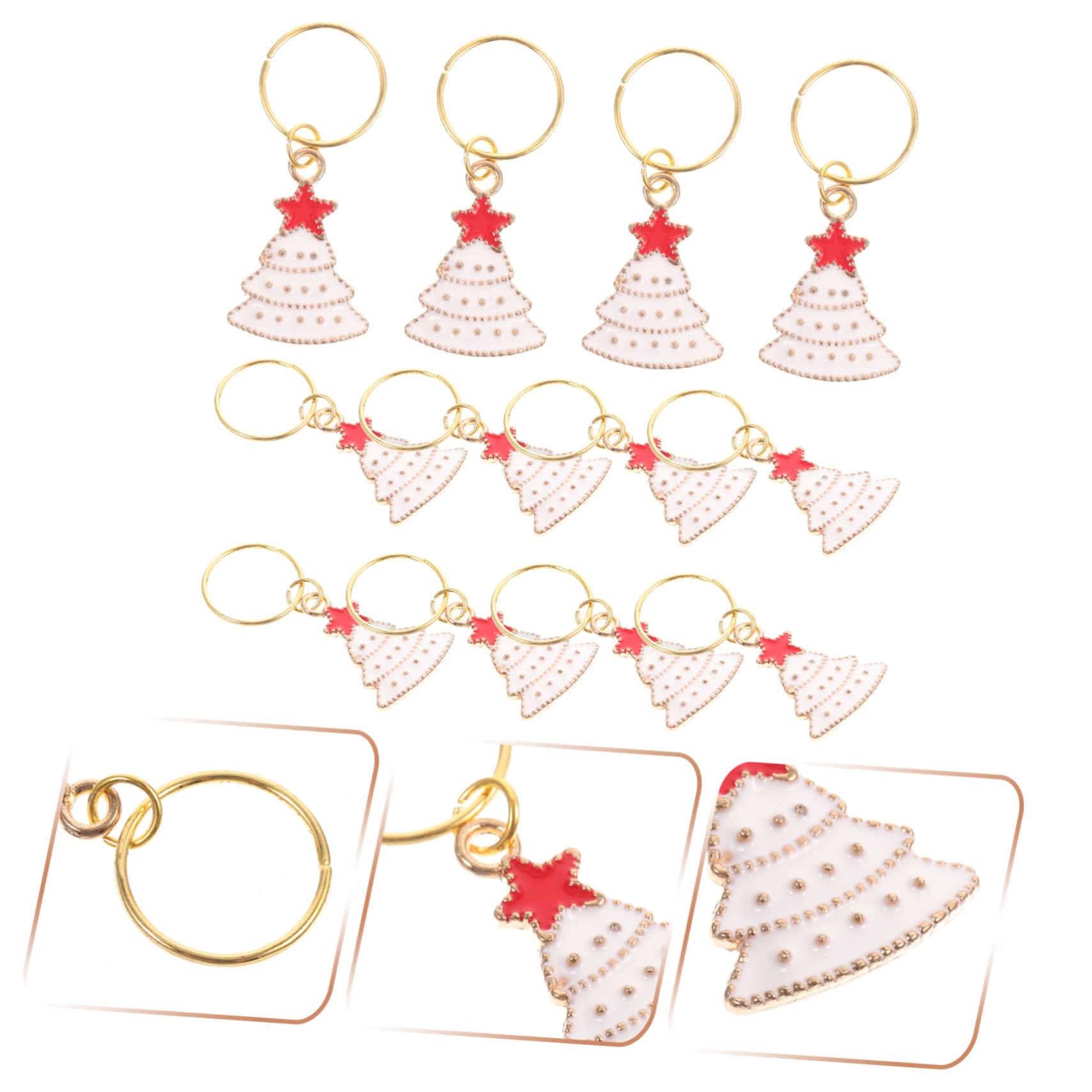 Ciieeo piccolo ciondolo decorativo ciondoli per vino per feste di Natale bicchieri di vino christmas party natalizio etichette natalizie ciondoli natalizi per calici di vino lega