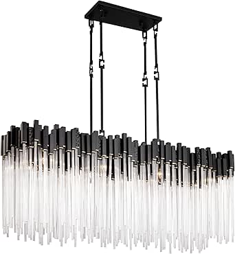 Varaluz Matrix 8-Lt Linear Pendant - Matte Black/French Gold