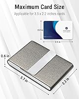 Vista 5 de MaxGear Portador de Tarjetas de Presentación, Cuero PU y Acero Inoxidable Estuche para Tarjetas de Presentación para Hombres o Mujeres, Portador
